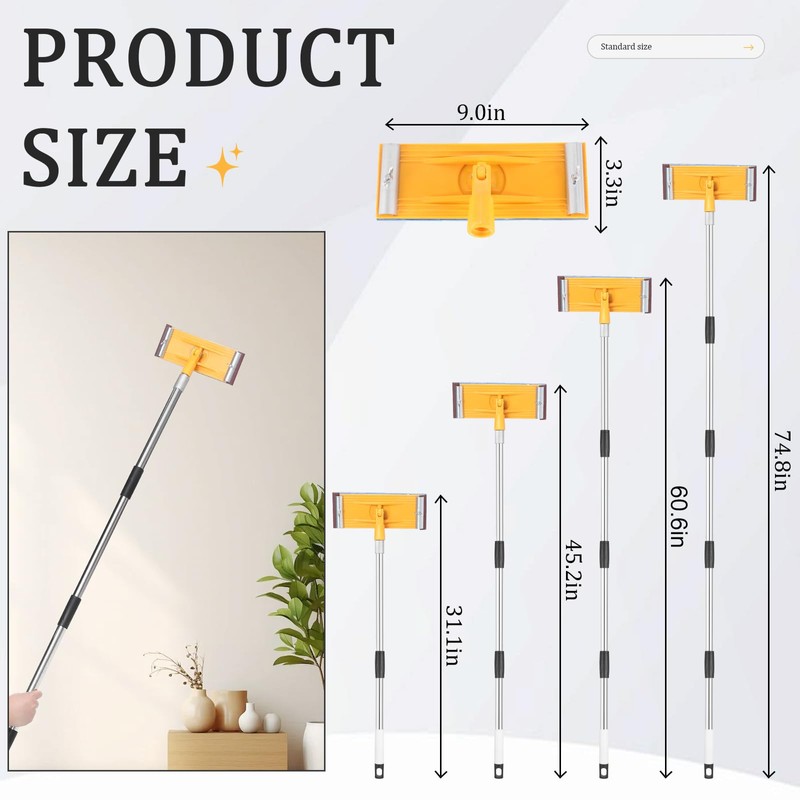 Pole Sander for Drywall, 31-74-inch Manual Hand Drywall Sander with