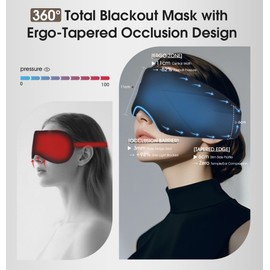 TOPOINT Sleep Mask Eye Mask Blackout with Soft Bamboo Cotton and Cooling Breathable for Side Sleepers Women Men for Travel Meditation, Jet