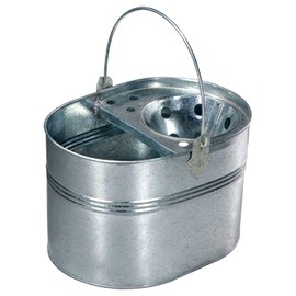 Best House 15 Litres Strong Galvanised Steel Mop Bucket + 1 PC Cotton 14 Ply Metal Socket Mop Head For Everyday Home Work Commercial Mop Heads for Heavy Duty long lasting (250g)