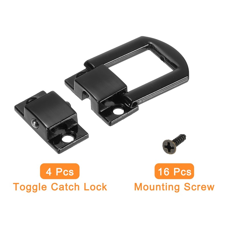 uxcell 4Pcs Toggle Catch Lock, 0.98" x 0.79" (LxW) Zinc