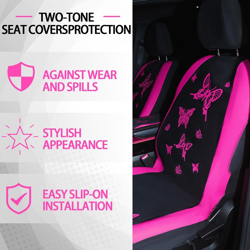 BBTO 43 Pcs Butterfly Car Seat Full Set Butterfly Car