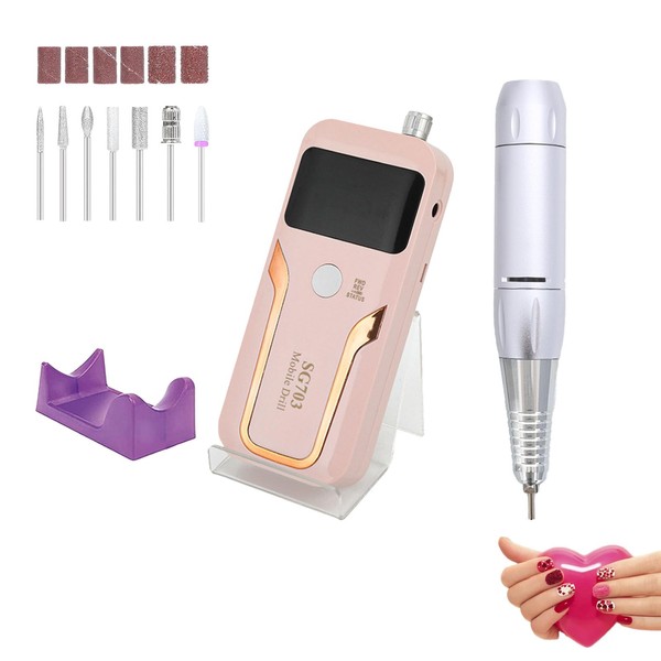 Portable Nail Drill, Electric Nail File, 35000 RPM Professional Rechargeable