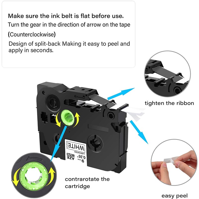 Label Tape Compatible with Brother - 2 Pack P Touch