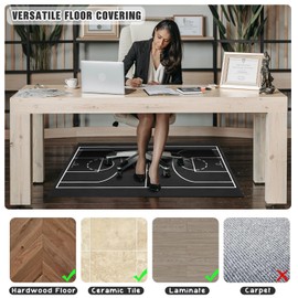 Gaming Chair Mat for Hardwood Floor 36"X 48" Office Rugs for Basketball Game Rolling Mats for Chair Gamer Computer Desk Chair Non-Slip Protector Mats for Hard Floor & Tile Floor Decor