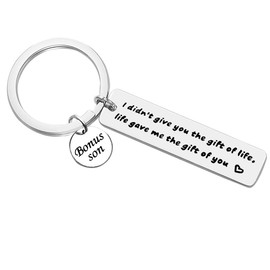 Nekoki Bonus Son Keychain I Didn't Give You The Gift of Life Life Gave Me The Gift of You Key Ring Son in Law Gifts Stepson Gifts Adoption Gift