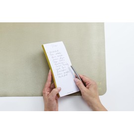 Dany Marcus Notizblock mit Goldschnitt, To-Do-Liste, Einkaufsliste, Notizzettel mit Gold, DIN Lang, 100x210mm, 80 Blatt, Leimbindung oben