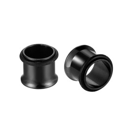 HEKEUOR Ear Tunnels Stretching Kit Stainless Steel Gauge Plugs Set Single Flared Stretching Kit Black Color 00g 7/16 1/2 9/16 5/8 3/4 7/8 1 Inch, Alloy Steel