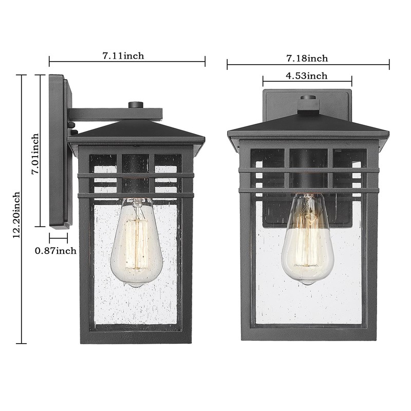 Diyel Outdoor Light Fixture Wall Mount, Modern Exterior Lights Fixture
