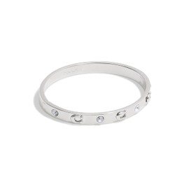 Coach Women's Signature C Logo Hinged Bangle Bracelet