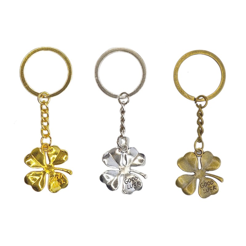 St. Patrick's Day Lucky Four Leaf Clover Keychain Good Luck