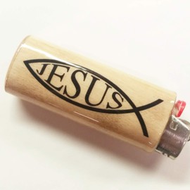 Jesus Fish Lighter Case Holder Sleeve Cover Fits Bic Lighters