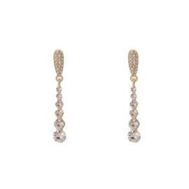 Kara Nicole Womens Dangle Drop Gold Earrings Silver Rhinestones Sparkle Wedding Bridal Prom