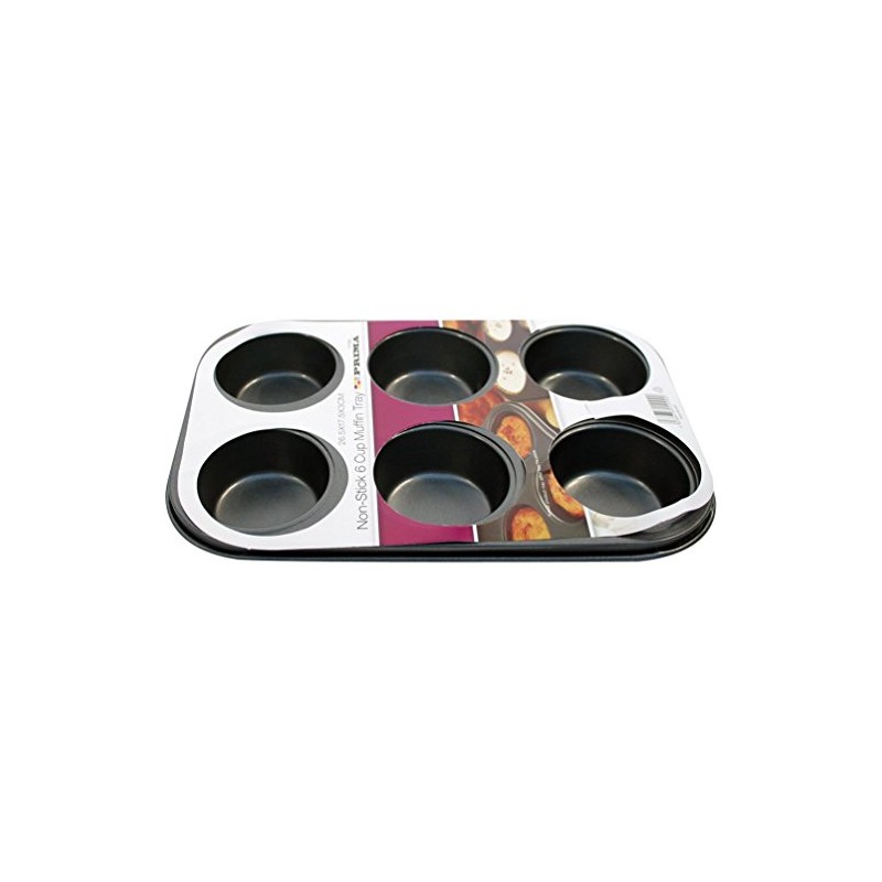 Prima 15109C Non Stick Muffin Baking Tray 1-Piece, Black