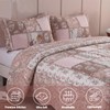 NEWLAKE Quilt Set King Size, Cotton Patchwork Pink Floral Quilt