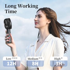 MZMSUTU Portable Mini Handheld Fan,Transparent Design Small Fan Adjustable USB Rechargeable 3 Speed Powerful Eyelash Fan For Stylish Kids Girls Women Men Indoor Outdoor Travelling (Transparent Black)