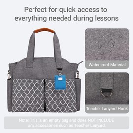 Horsande Women's Teacher Bag, Work Bag, Women's Office, Teacher Bag Large with Laptop Compartment, School Bag for Teacher, Work Bag for School, Grey