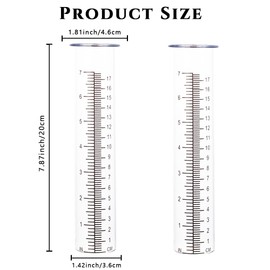 HOBYLUBY 7'' Capacity Rain Gauge Replacement Tube Glass, 2 Pcs Replacement Rain Gauge Tube for Garden Yard Outdoor