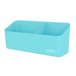 loukin Magnetic and Adhesive Marker Holder, Dry Erase Accessory Tray, Magnetic Storage Organizer for Whiteboard, Glass or Refrigerators (Sky Blue)