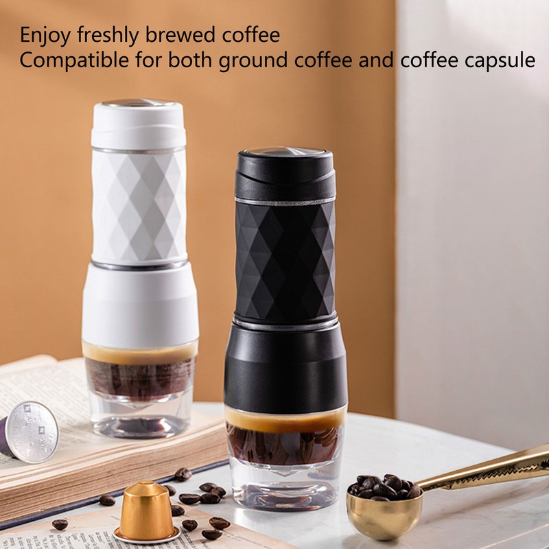 Maual Hand Coffee Maker Portable Travel Coffee Machine Compatible Ground