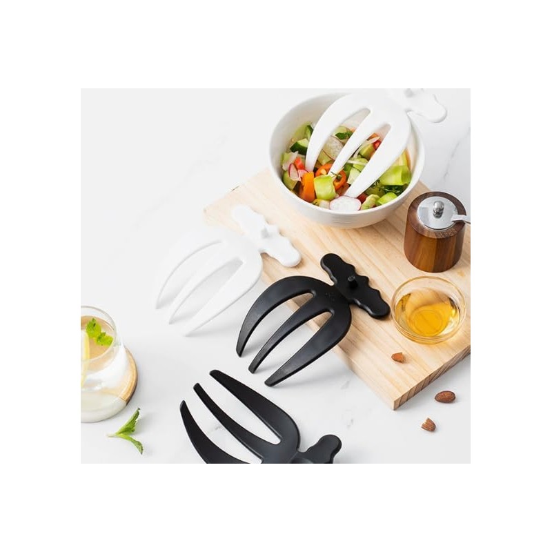 Salad Tongs Salad Hands Plastic Salad Serving Hands (Black)