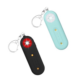 VIEYKEA Personal Safety Alarm Keychain for Women, 130DB Loud Self Defense Key Chain with LED Strobe Light, Protection Safe Siren Devices for Elderly Emergency Travel College (Black + Light Blue)