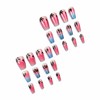 MERVF Coffin Press on Nails Long Fake Nails Blue Pink