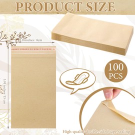Saypacck 100 Pcs Sanitary Napkin Disposal Bags Feminine Hygiene Disposal Bags Bulk Kraft Tampons Bags for Feminine Products with Self Adhesive for Women Girls, 5.91" x 3.15"