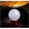 White Crystal Ball Power Stone Round Sphere Figurine Interior Himalayan