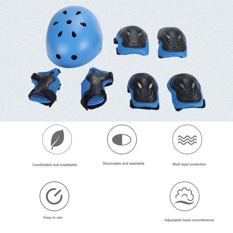 Helmet Knee Pad Adjustable Comfortable Protective Kids Sport Gear Set