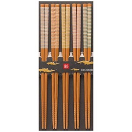 Sunny Life Design 265007 Wakasa Lacquer Chopsticks Non-slip Silky 8.9 inches (22.5 cm), Set of 5 Pairs for Visitors, Made in Japan, Made in Japan