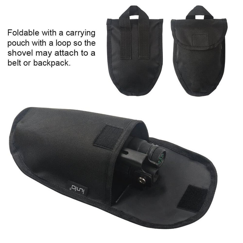 iunio Folding Survival Shovel, Military-Grade Entrenching Tool, Collapsible Emergency Shovel