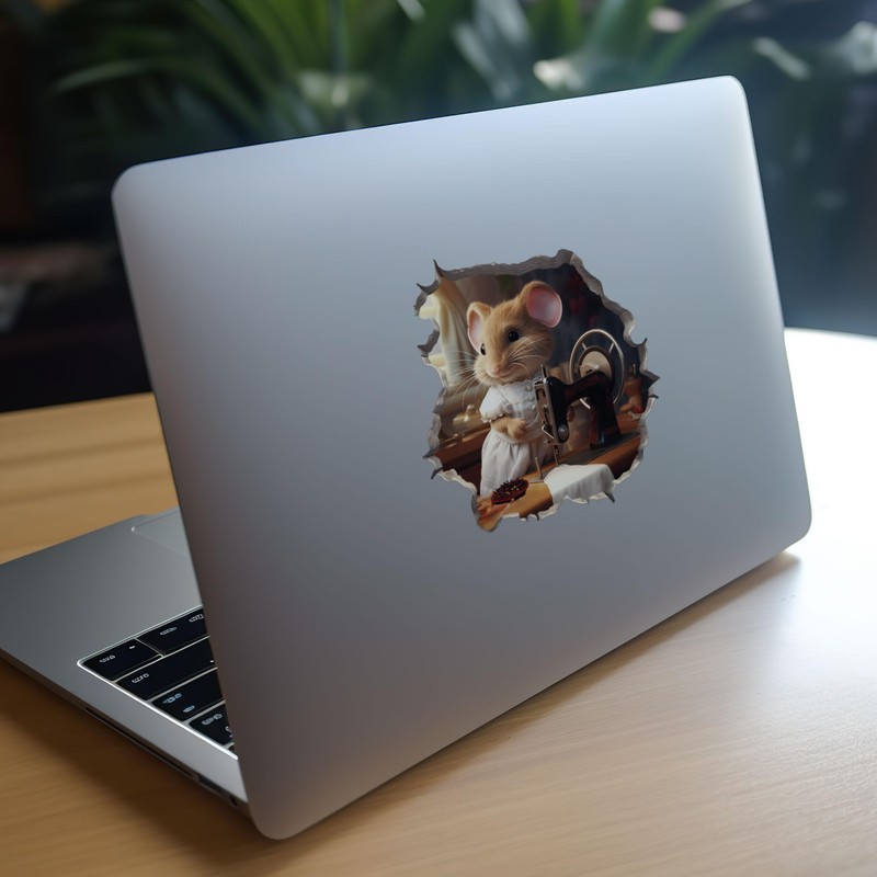 Seamstress Mouse Hole 3D Wall Sticker - Unique Gift Idea