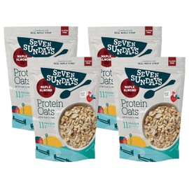 Seven Sundays Seven Sundays Protein Oats, Maple Almond, 32 Oz Bag (Pack of 4), Gluten Free, 11g Upcycled Protein, Enjoy Warm, Cool or as Overnight Oats