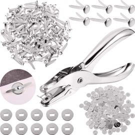 Mudder 100 Pieces Brass Paper Fasteners Paper Brads, and 300 Pieces Washers with Hole Punch for Craft DIY Scrapbooking School Supplies (Multicolor, 3/4 Inch Long)(3/4 Inch Long,Silver)
