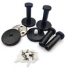 Pack of 4 Coat Hooks, Black, Round, Stainless Steel, Towel