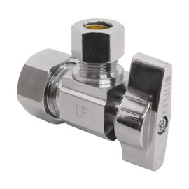Heavy Duty Chrome Plated Brass 1/4 Turn Angle Valve (1/2" NOM In x 3/8" COMP Out)