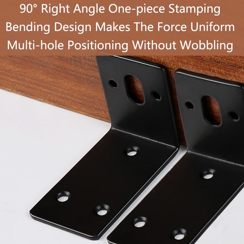 Adjustable Mounting Bracket with Slotted Hole L Shape Black Furniture