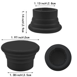 Qusmeiyici 4 PACK Window Curtain Rod Cap, White Plastic Curtain Pole End Plug Caps, Curtain Rod Ends Decorative Cap for 28mm/ 1.13inch Diameter Curtain Rods(Black)