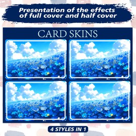 Peacoblue Bank Card Sticker Blue Sky and Flowers Credit Debit Card Custom Skin Cover Protector, 4 Styles Waterproof Scratch-Proof and Attractive Decal for Most Popular EBT Transportation Key Card