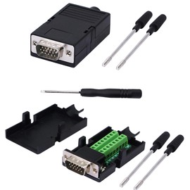 SinLoon - Adaptador VGA DB15 3+9 D-Sub VGA de 3 Filas, Conector de 15 Pines, 2-Pack Male