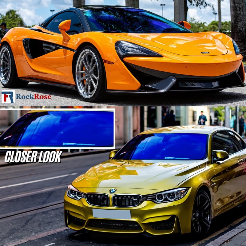 RockRose Azure Horizon Chameleon Window Tint for Cars, Color Window
