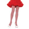 Leg Avenue Women's Plus Size Nylon Striped Tights, White/Red, 3X-4X