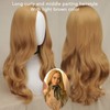 Women Long Hair Wig Light Brown Color Middle Parting Breathable
