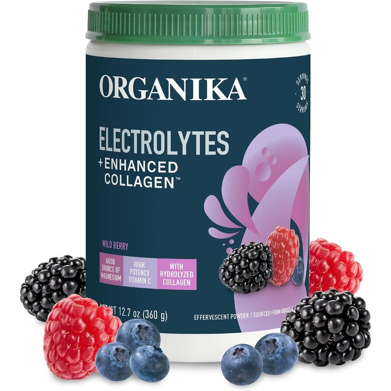 Organika Electrolitos con Colágeno con Prebióticos Limón y Bayas 360