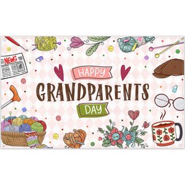 Luminora 72x43inch Happy Grandparents Day Backdrop We Love You Forever Background School Event Decorations Cute Family Gatherings Holiday Party Photo Banner