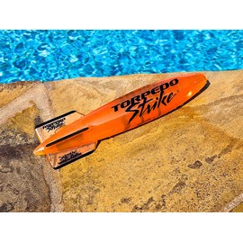 Torpedo Strike DartFin 11.25" Pro Size Ultra Premium Pool Torpedo Rocket Glides Up to 40 Feet Like Underwater Football for Underwater Passing Games Underwater Torpedo Large Diving Toy Glider (Orange)
