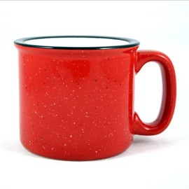Marble Creek Ceramic Campfire Mug, 15oz (Red)
