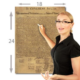 Declaration of Independence poster 18x24 LARGE classroom chart décor Laminated Replica Young N Refined
