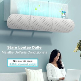 Deflettore per Condizionatore Universale, Regolabile Parabrezza Aria condizionata Scudo, Freddo/Calda, per casa/Ufficio,Anziani, Neonati, Donne in Gravidanza (Bianco)