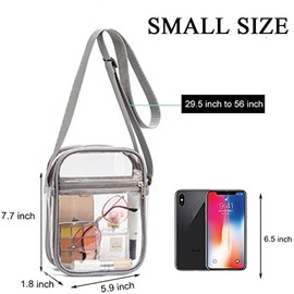 YingStar Women Clear Crossbody Bag, Small Transparent Shoulder See Through Stadium Approved Bag, Waterproof Sling Side Bags Clear Concert Travel Festival Sports Events Bags Unisex Cross Body Handbags